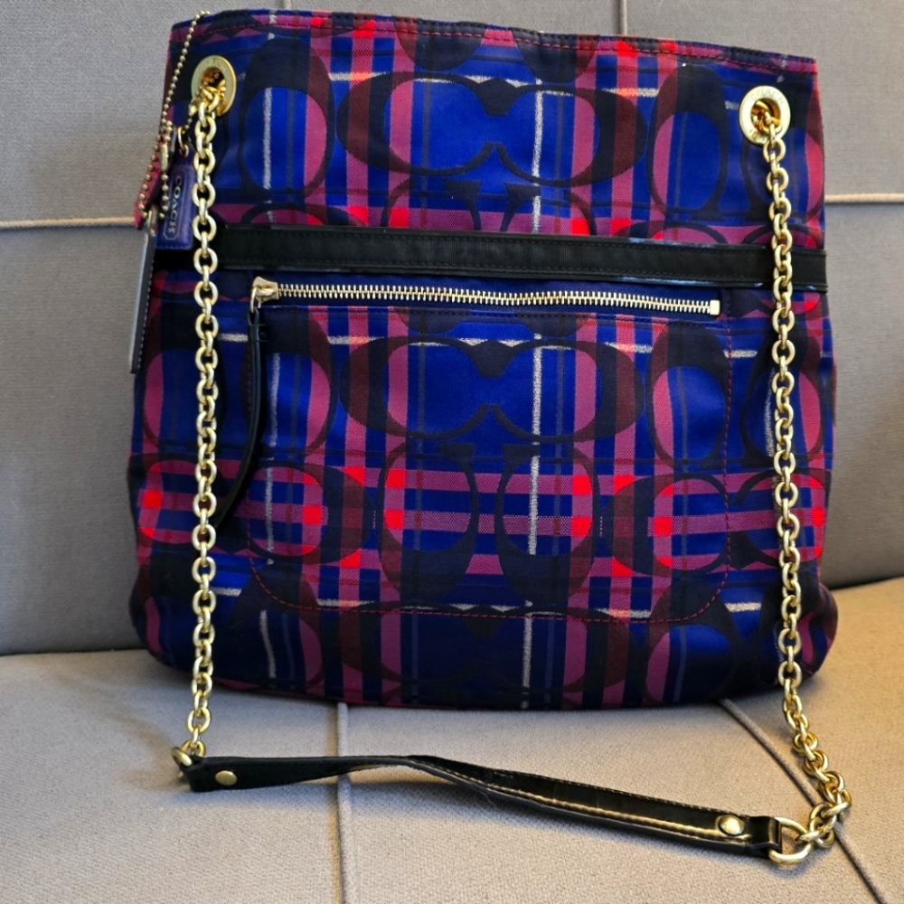 Coach Poppy Tartan Handbag NWOT